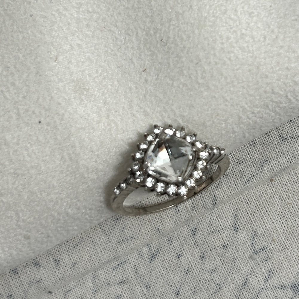 Brighton Demantur Ring Clear Crystals Silver Plated Size 9.5 & Cloth Bag - Picture 4 of 11